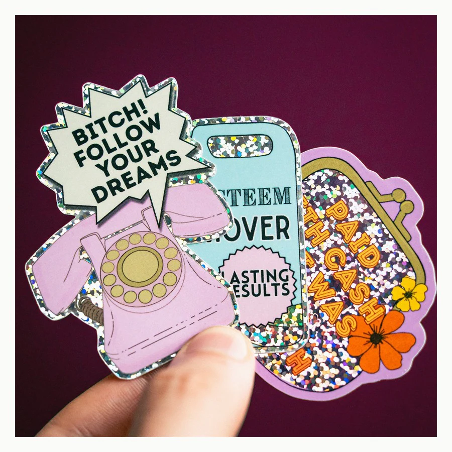 Retail Sticker Pack Bags custom sticker example