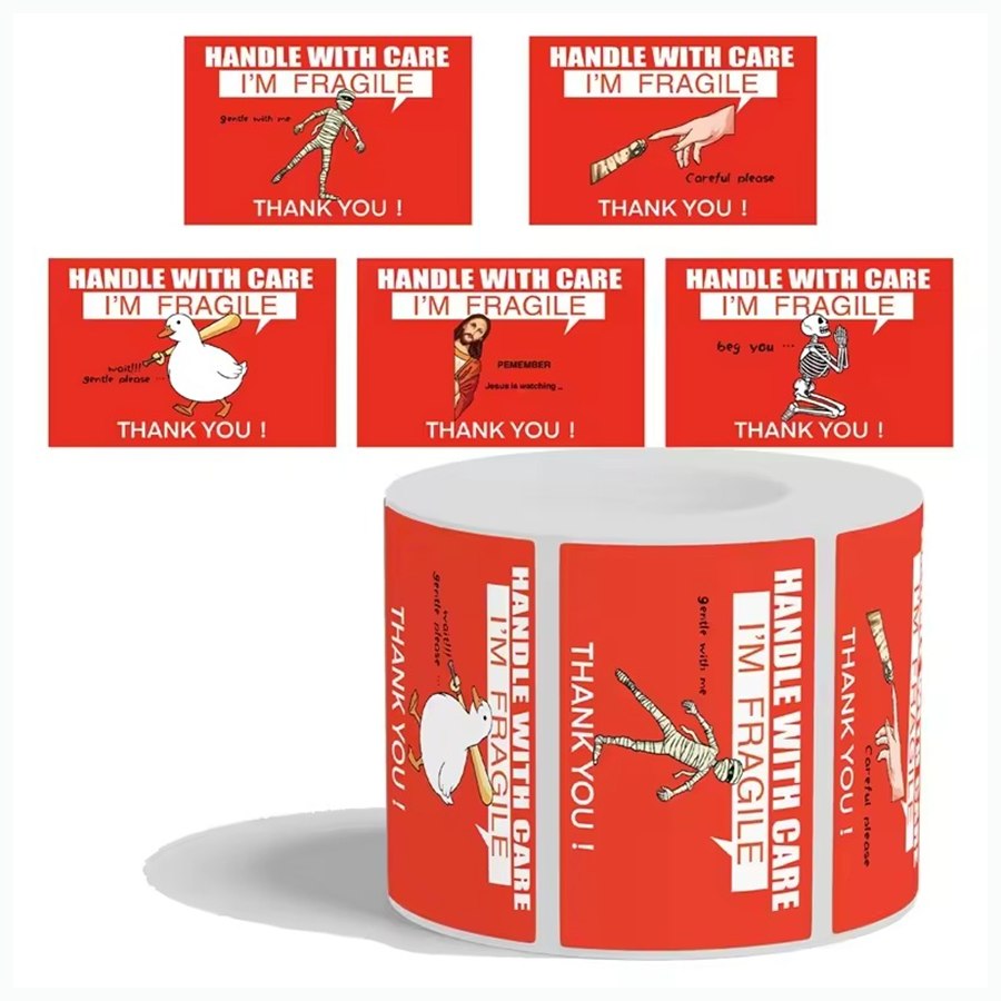 Warning Fragile Labels example